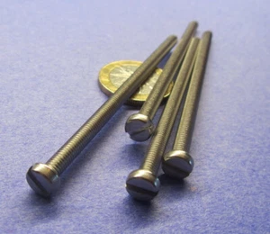 18-8 Stainless Cheese Head Slotted Machine Screw M4 x 0.7 x 80 mm Long, 50 pcs - Picture 1 of 12