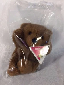 Vintage 1979 DAKIN Mini Cuddles 8" Plush Brown Teddy Bear Burgundy Bow - Bild 1 von 10