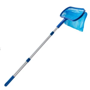 Swimming Pool Skimmer Net w/Telescopic Pole Ponds Cleaning Debris Leaf Rake - Picture 1 of 12