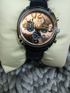 Haurex Italy Herren Flame Chronograph Uhr, schwarzes Lederband, 42mm - Bild 1 von 5