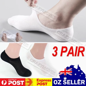 Bamboo Non-slip Heel Grip Low Cut No Show Socks Footlets Invisible Women Men VIC - Picture 1 of 17