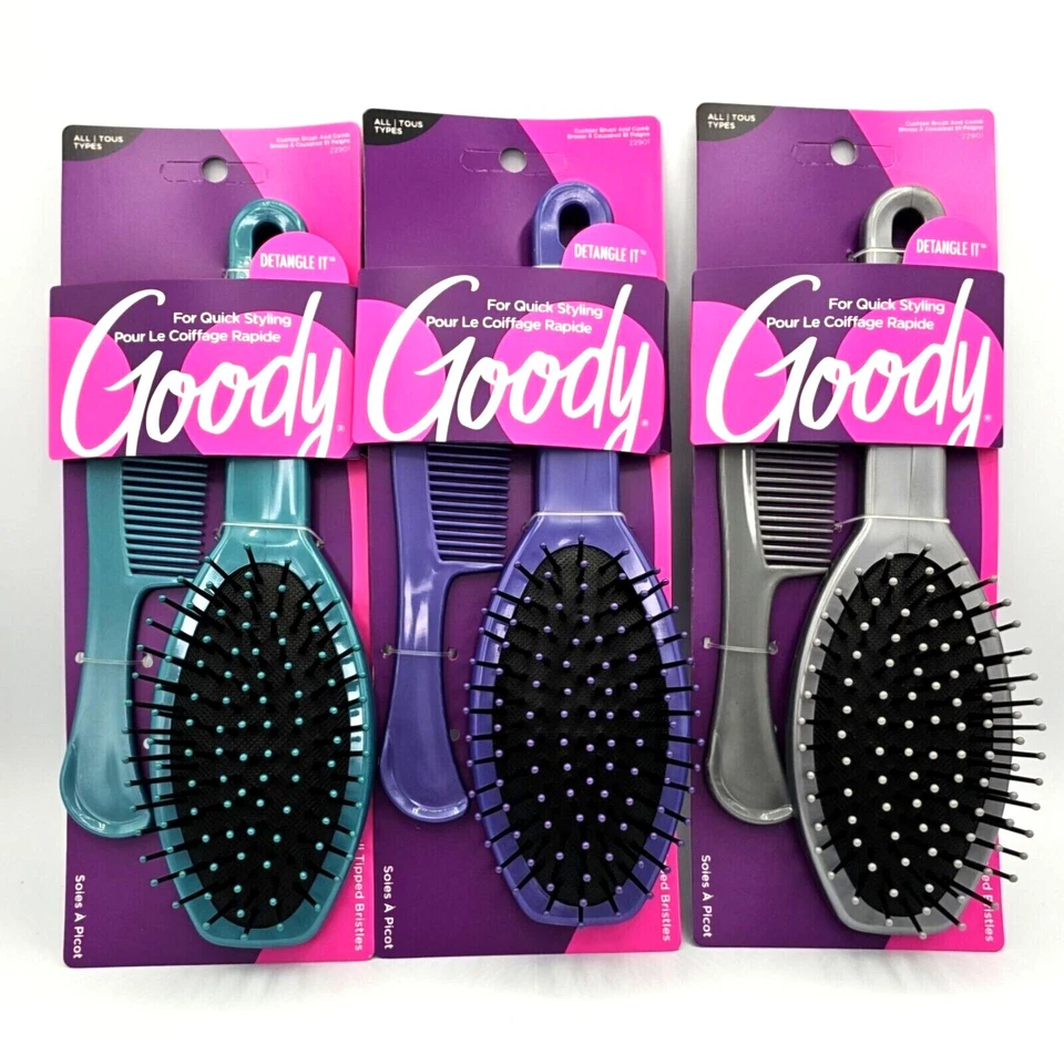 Goody Clásico Cojín Cepillo y Bolsillo Peine Bola Punta Cerdas ELIGE COLOR Foto 1 de 1