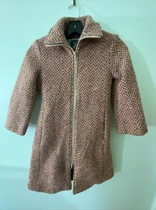 Silvana Cirri By Cisil Baby Wool Blend Full Zip Tweed Orange Coat Girl's Size 6 - Picture 1 of 5