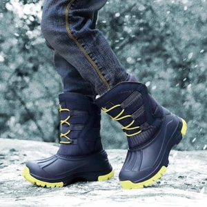 Unisex Blau Schneestiefel Winter Wasserdicht Rutschfest Kaltwetter 6,5 NEU - Bild 1 von 12