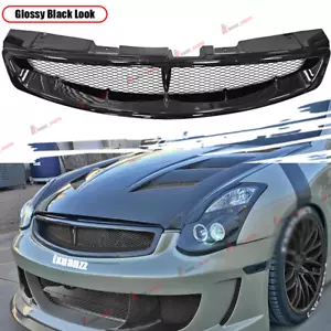 For Infiniti G35 2DR Coupe 03-2007 Glossy Black JDM Style Front Hood Mesh Grille - Picture 1 of 10