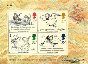 Großbritannien 1988 Yvert SS 4 Edward Lear postfrisch ss - Bild 1 von 1