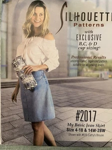 Gonna jeans modello Silhouette #2017 My Basic taglia 4-18 16W-28W non tagliata - Foto 1 di 2