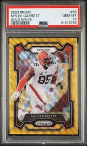 Panini Prizm Myles Garrett Gold Wave #68 2023 PSA 10 - Imagen 1 de 2