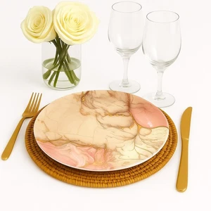 SET OF 3 /4 rose pink marble Great Quality FOR CARAVAN TRAVEL - Picture 1 of 6