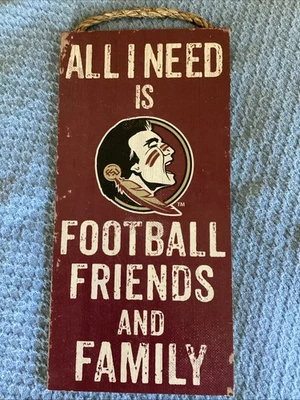 Florida State Seminoles Football Friends Family 6" x 12" Wood Sign Free Shipping - Image 1 of 2