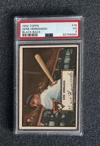 1952 Topps - #16 Gene Hermanski (Black) - PSA 3 - Bild 1 von 2