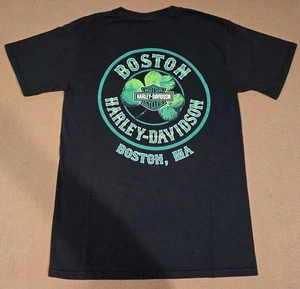 Harley Davidson 4 Leaf Clover Double Sided Boaton Massachusetts Size Small 18x26 - Picture 1 of 9