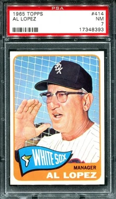 Topps #414 1965 Al Lopez PSA 7 casi nuevo Foto 1 de 2