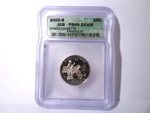 2000-S Massachusetts Quarter ICG PR69DCAM  *Proof* - Picture 1 of 5