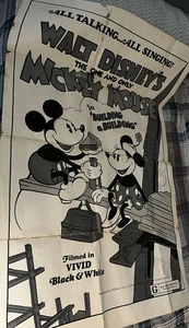 Mickey Mouse Building A Building Disney Filmplakat leicht beschädigt 1974 - Bild 1 von 1