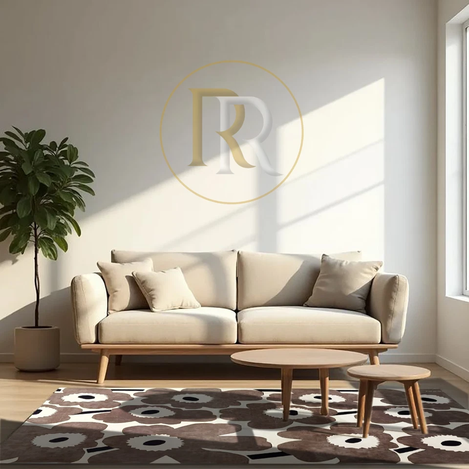 Rectangles wool rug grey duo Maija Isola for Marimekko - Image 1 of 4