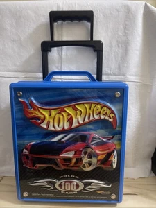 HOT WHEELS 100 CAR ROLLING STORAGE CASE WITH HANDLE 2002  MATTEL USA + 57 Cars - Picture 1 of 7