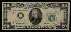 FR 2060-C* $20 1950 A Federal Reserve Note US - Star Note - VF+ - SKU-CA1394 - Picture 1 of 2