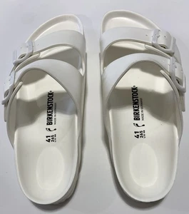BIRKENSTOCK Arizona Womens WHITE Eva Slides BIRKS shoes size 10 - Picture 1 of 5