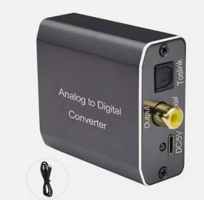 Analog to Digital Audio Converter for AUX RCA to Optical Coaxial Compatible - Image 1 of 2