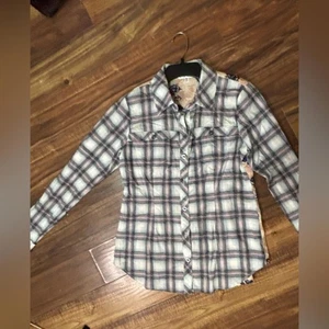 Cabi small cotton western floral plaid flannel soft lightweight costal cowgirl - Picture 1 of 6
