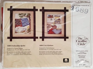The Creative Circle Clothesline Quilts 1689 cross stitch embroidery kit, ducks - Picture 1 of 3