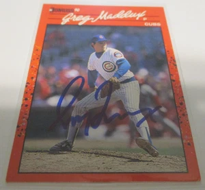 GREG MADDUX 1990 DONRUSS MLB SIGNED TRADING CARD IP CHICAGO CUBS HOF - Bild 1 von 1