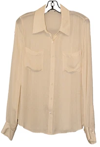 Haute Hippie - High Quality Silk Blouse w/ Front Patch Pockets, Ivory, Med -$275 - Picture 1 of 9