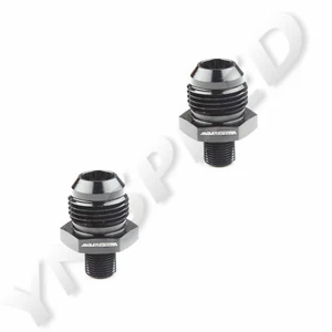 US 2 PIEZAS Aluminio -10AN AN10 a M12 x 1,0 mm Rosca macho Montaje recto Negro - Imagen 1 de 5