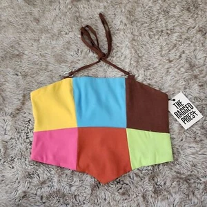 The Ragged Priest Dolls Kill Rodeo Patchwork Halter Top Women's Size 16 - Picture 1 of 7