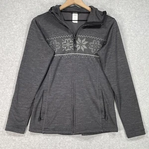 Helly Hanson Hoodie Womens M Gray Geometric Full Zip Long Sleeve Outdoor - Picture 1 of 9