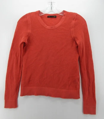 Suéter Rag & Bone Mujer Pequeño Naranja Pullover Transparente Informal Acanalado Punto Abierto Foto 1 de 4