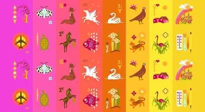 Telas Andover - Matasellos - Panel de bloque de estampillas efímeras de 23,5" - Cálido Foto 1 de 4