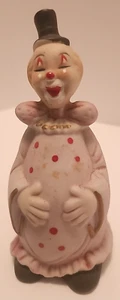 Estatuilla Campana Payaso Enesco Vintage Lunares Detalle Borde Dorado Alegre Años 80 - Imagen 1 de 8