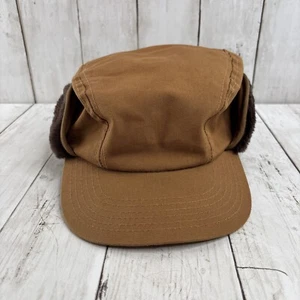 Broner Duck Canvas Fur Ear Flap Trapper Hat Cap Brown Large Outdoor Hunting - Picture 1 of 6