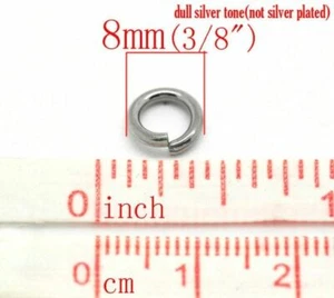 100 pcs 304 Stainless Steel Open Jump Rings 8mm – 15 Gauge – THICK – HEAVY DUTY - Picture 1 of 3