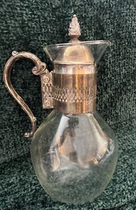 Vintage Corning Ware Coffee Carafe Tea Pot Pitcher Glass Silver Plated - Picture 1 of 4