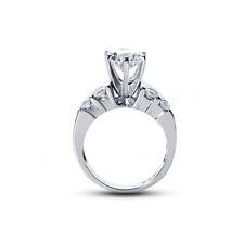 1 1/2 CT F VS2 Round Cut Earth Mined Certified Diamonds 950 PL. Side-Stone Ring