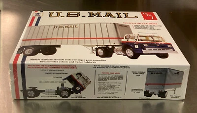 AMT U.S. MAIL TRACTOR AND TRAILER MODEL-KIT  1/25 SCALE ONE PIECE SEALED BOX - Image 1 of 4