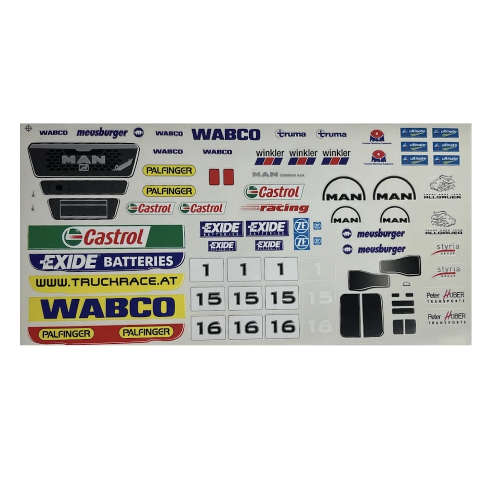 Dekorbogen 1:10 MAN Allgäuer Truck Race Team Stuck Lacko Lvov Aufkleber Carson - Bild 1 von 1
