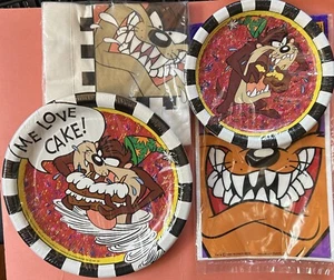 SERVES 16 Vintage Party Express TAZ Tazmanian Devil Party Plates/Sacks/Napkins - Picture 1 of 11