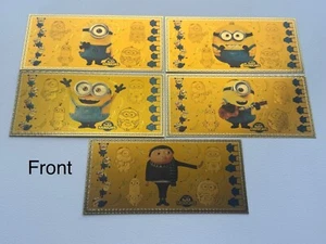 Minions (Universal Pictures) Animation / Cartoon Gold Foil Souvenir Set -5 Notes - Picture 1 of 5