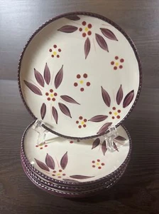 4 Temp-Tations By Tara Old World Eggplant Floral Purple 6” Bread & Butter Plates - Picture 1 of 7