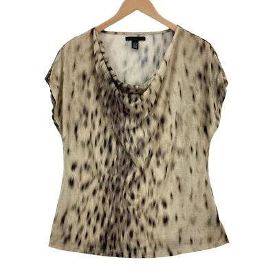 Женская блузка Kenneth Cole с анималистическим принтом и воротником-хомутом без рукавов размер X-Large - Изображение 1 из 4