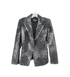 CHAQUETA BALMAIN MUJER NEGRA LENTEJUELAS DESGASTADA - Imagen 1 de 7