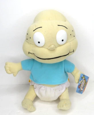 Плюшевая мягкая игрушка Rugrats TOMMY PICKLES Nanco Viacom синяя рубашка подгузник ярлык 2001 - Изображение 1 из 4