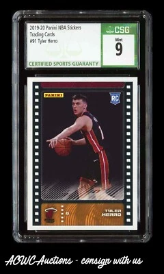2019-20 Panini NBA Stickers - Trading Cards #91 Tyler Herro RC - CSG 9.0 (Mint) - Image 1 of 2