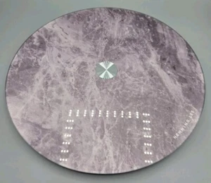 Lazy Susan Grey White Marble Glass Turntable 12" Diameter Server Round Tray - Picture 1 of 6