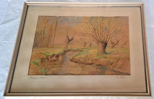 Resolución. Estado encontrado. Gran acuarela del pintor Fritz Lederle-Pfalzer 1942-+++ - Imagen 1 de 10