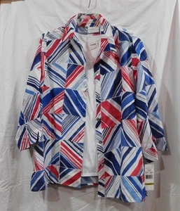 NWT - Ms. All Aboard Button Down 2 fer from Alfred Dunner-Red/White/Blue - Sz 14 - Picture 1 of 1